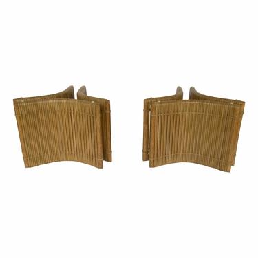 BakerMcGuire Organic Modern Rattan Cocktail Table Bases - a Pair