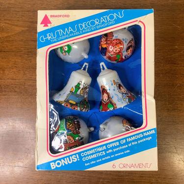 Vintage 1978 Christmas Ornaments with Box The Unbreakable Kind by Bradford 