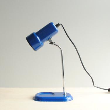 Vintage Blue Desk Lamp, Small Metal Desk Lamp 
