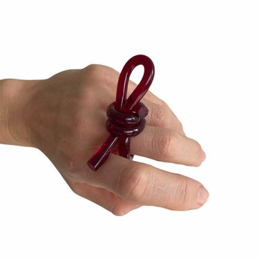 Bowline Ring, Acrylic Ring, Acrylic Knot Ring, Statement Ring, Red ring, Contemporary Ring, Christmas Gift, Birthday Gift 