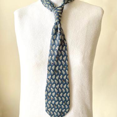Vintage Silk Necktie:  Charles Jourdan Paris, Shades of Blue and Grey 