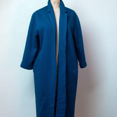 1980s Blue Sweatshirt Coat | Norma Kamali 