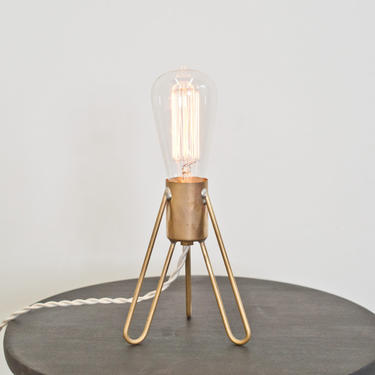 Retronaut- Desk Lamp Solid Brass w/Edison Bulb 