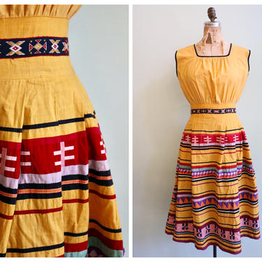 Vintage 1950's Seminole Color blocked Dress | Size Medium 
