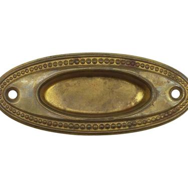 Antique Traditional 3.75 in. Beaded Oval Brass Window Sash Lift