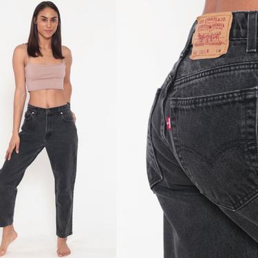 Black Levis Jeans Mom Jeans 551 Baggy High Waist Jeans 80s Levi High Waist Denim Pants Faded 1980s Vintage Hipster 28 6 Small 
