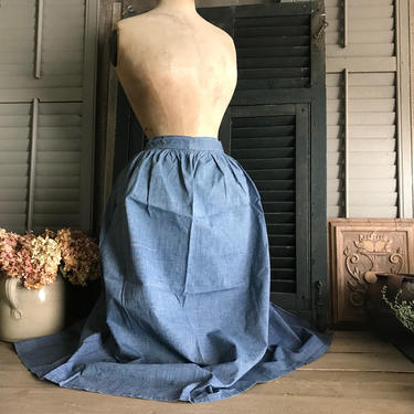 French Linen Apron, Faded Indigo, Bakers, Chef, Chore Apron, Monogrammed 