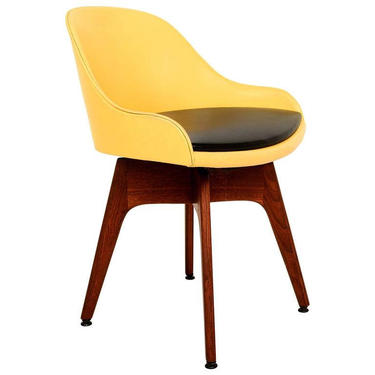 Mid-Century Danish Modern Walnut Revolving Chair 