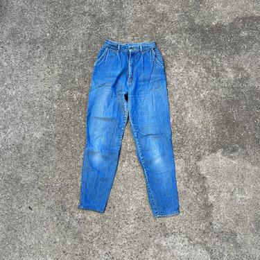 Vintage Womens Lee Striped Denim Jeans 25 x 30 USA 