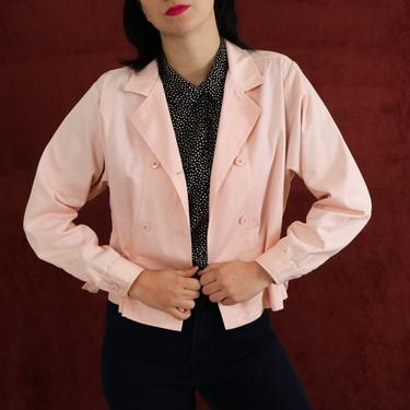 Pink Cotton Jacket/ Women's 1980's Jacket / Eighties Jacket/ Vintage Street Wear/ Koret City Blues/ John Hughs/ Molly Ringwald/ Size Medium 