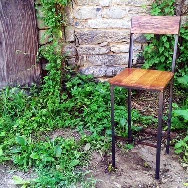 Free Shipping! The Millworks Industrial Style Reclaimed Wood Bar Stools with Railroad Spike Footrest 