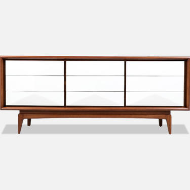 Mid-Century Modern Two-Toned Lacquered & Walnut Dresser by United Furniture