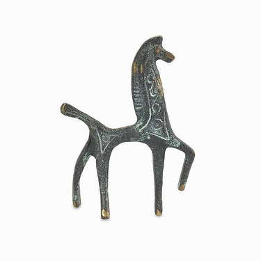Frederick Weinberg Etruscan Horse Brass Figurine Vintage 
