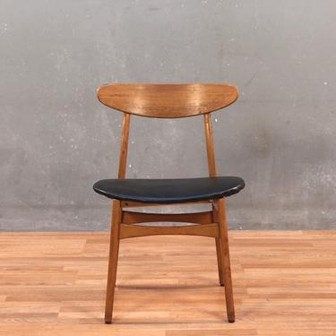 R-Way Mid Century Walnut &amp; Leather Side Chair