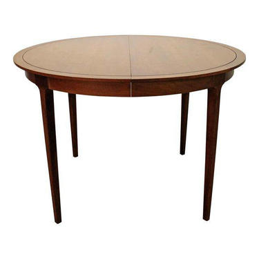 Mid-Century Modern Drexel Counterpoint Round Extension Walnut Dining Table #14 