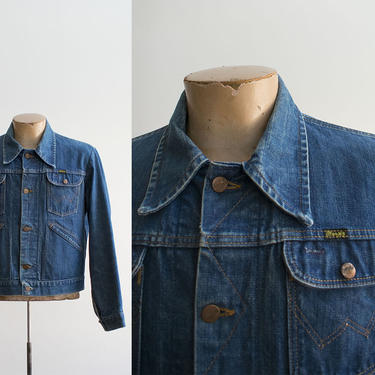 Vintage Denim Jacket / Vintage Wrangler Denim Jacket / Wrangler Jean Jacket / Vintage Denim Jacket Mens Medium / Western Denim Jacket 40 