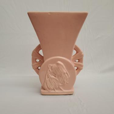Pink McCoy Vase with Wagon Wheel Handles
