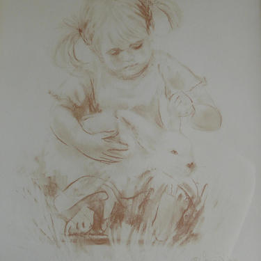 Original Vintage &quot;Gentle Touch&quot; Lithograph by Connie King Signed Limited Edition 