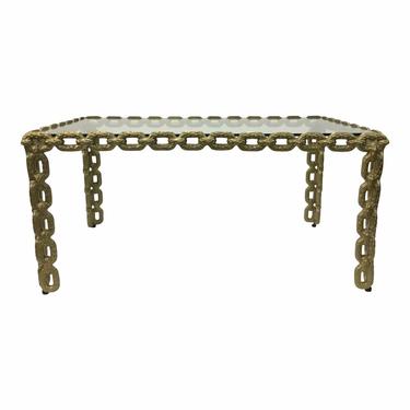 Currey & Co. Modern Champagne Gold Chain Link Cocktail Table