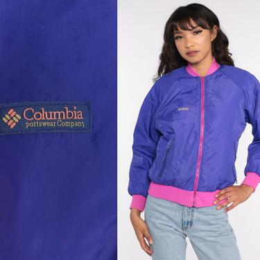 90s Columbia Jacket REVERSIBLE Jacket Pink Purple Jacket 1990s Athletic Hiking Gear Windbreaker Jacket Zip Up Jacket Medium 