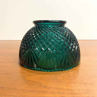 Vintage Diamond and Fan Emerald Green Glass Fairy Light Candle Lamp Shade 