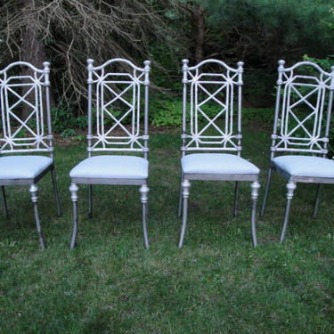 Vintage aluminum and iron faux bamboo dining chairs  ***READ LISTING BEFORE purchasing**** 