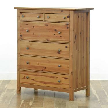 Contemporary Knotted Pine Tall Dresser