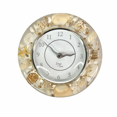 Vintage Lucite Seashells Wall Clock 
