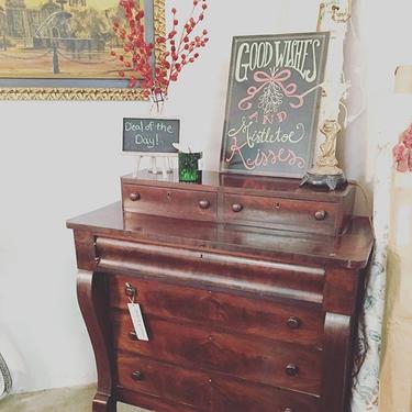 DEAL OF THE DAY at our #roughluxemarket this weekend $185 for this dresser! His foot needs a little help but otherwise he is adorable! Come and get him!