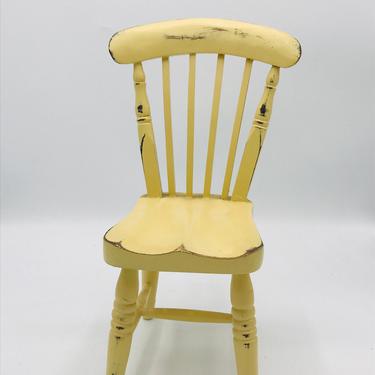 Vintage Doll Furniture Bear Chair Miniature- Butter Yellow  Chair-12&quot; 