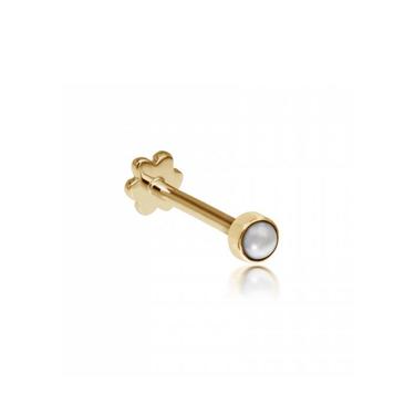 2mm Natural Pearl Threaded Stud Yellow Gold