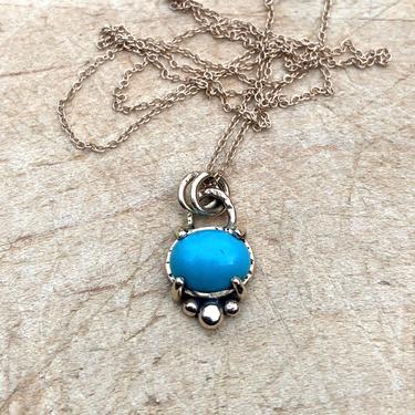 14k Gold Turquoise Handmade Pendant with pebbles 