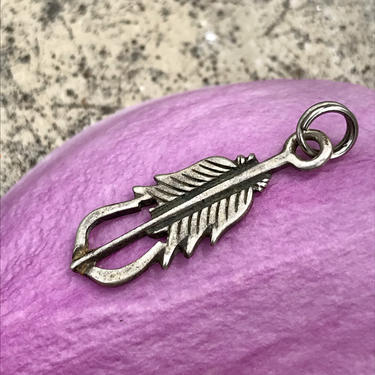 Vintage Sterling Silver Pendant Feather Charm Nature Feather Estate Jewelry 925 