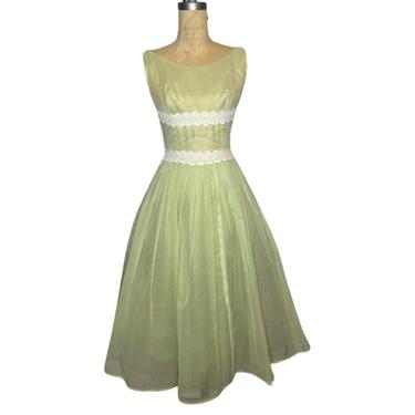 1950s Mint green Swiss Dot Dress 