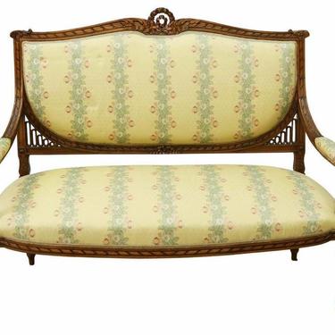 Antique Salon Set, Louis XVI Style Upholstered Salon Settee Sofa With 2 Chairs!!