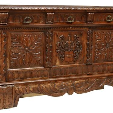 Antique Sideboard, Motorized TV Stand, Continental Carved Walnut Stand!!