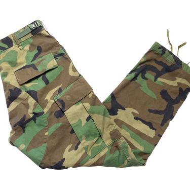 Vintage US ARMY Woodland Camo Trousers / Cargo Pants ~ Medium Regular ~ Work Wear ~ Camouflage ~ 28 29 30 32 33 34 Waist 