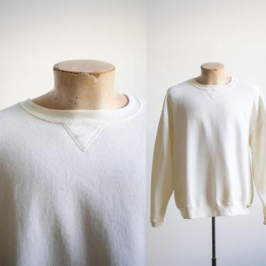 Vintage 1980s Pullover Sweatshirt / Vintage White Crewneck Sweatshirt / Large 1980s Russell Athletic Sweatshirt / Vintage Russell Pullover 