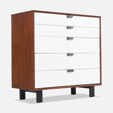 George Nelson Two-Tone Lacquered & Walnut Chest of Drawers for Herman Miller 