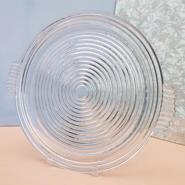 Rippled Glass Circular Serving Tray 