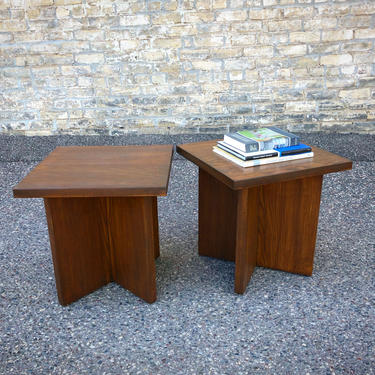 Reclaimed Urban Wood Pedestal Tables 