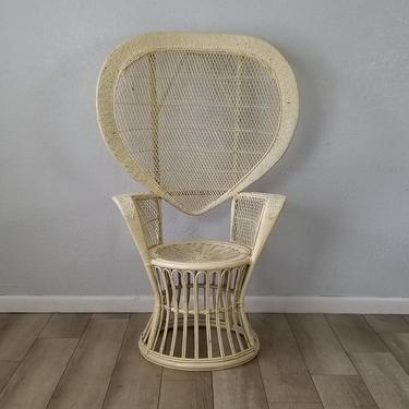Franco Albini Style High Back / Peacock Rattan Chair . 