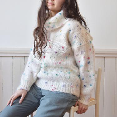 Funfetti Angora Sweater | 1990s Vintage Pullover | M 