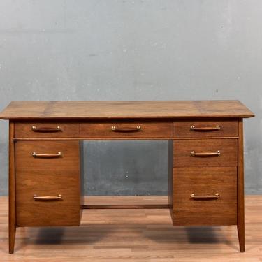 Mid Century Walnut 5-Drawer Desk