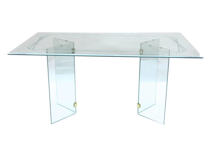 Pace Style Mid Century Glass Dining Table 