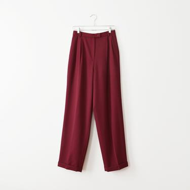vintage merlot wool trousers, high waisted pants, size M 