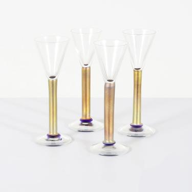 Mini Brass Champagne Flutes 
