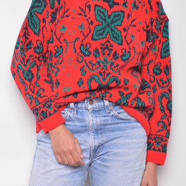Red Floral Sweater