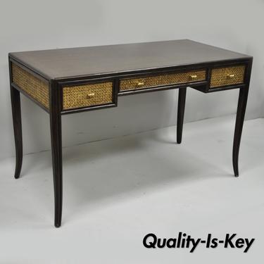 Barbara Barry for McGuire Oak &amp; Cane Desk with Faux Bamboo Pulls