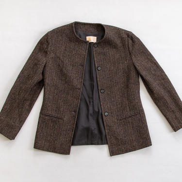 Legume Blazer — vintage Pendleton blazer / 70s brown wool herringbone sports coat / preppy professional jacket / small speckled wool blazer by fieldery